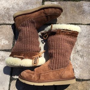 UGG Suburb Crochet Sweater Suede Boots